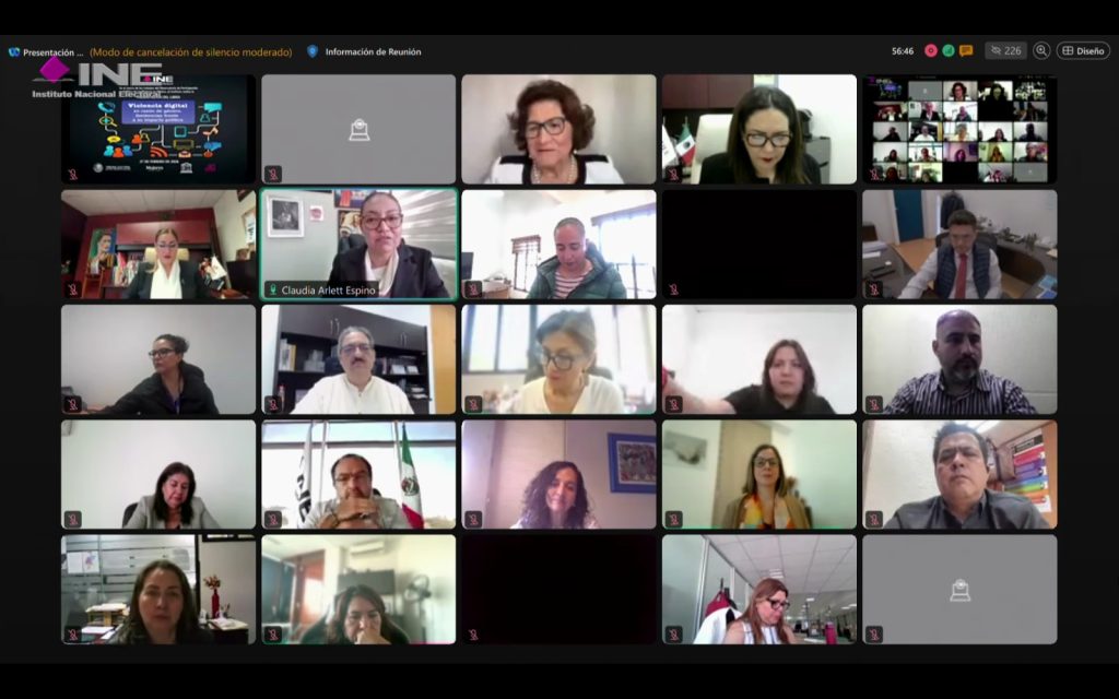 Pantalla con los recuadros de las personas Participantes en el evento.