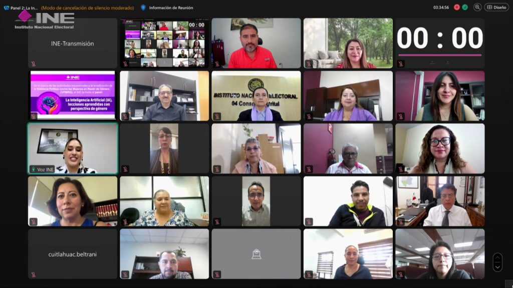 Pantalla con los recuadros de las personas participantes en el evento.