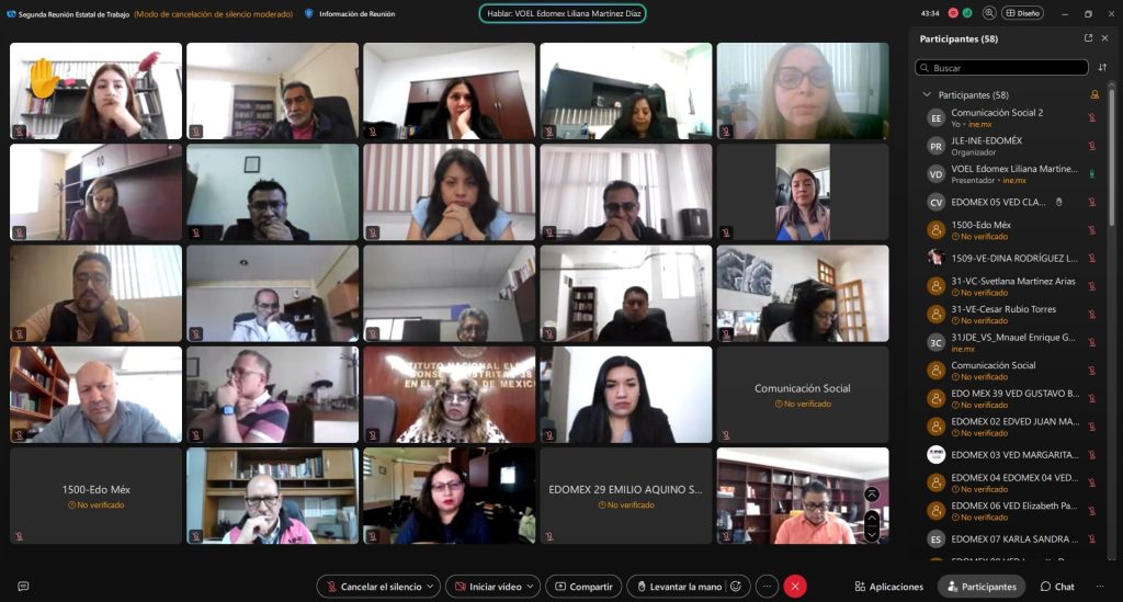 pantalla con recuadros de personas
