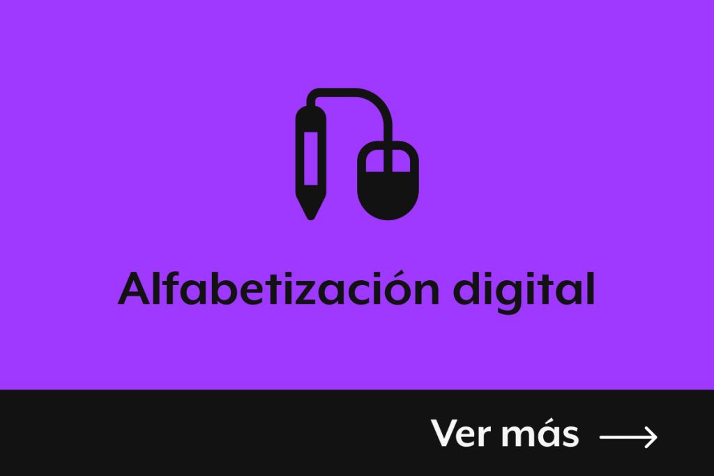Botón destacado para ir a la sección de alfabetización digital dentro del micrositio de Certeza en Central electoral.