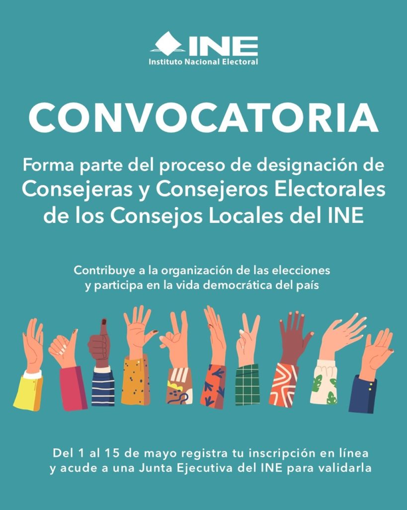 Aviso de la convocatoria para integrar Consejos Locales del INE