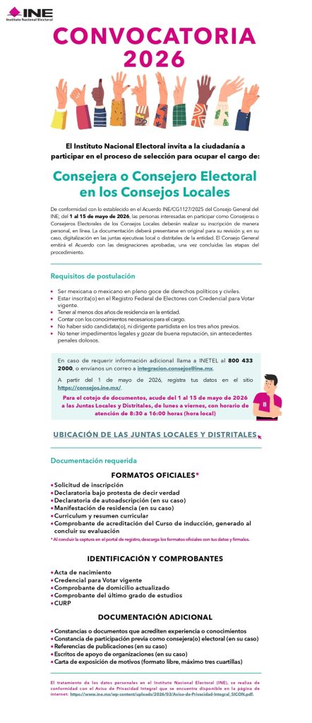 aviso de los requisitos para participar en una convocatoria