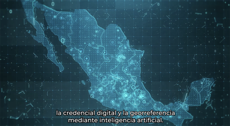 Mapa de la república mexicana en tonos azules