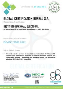 Certificación internacional ISO/IEC 27001:2022 para el Sistema de Voto Electrónico por Internet 