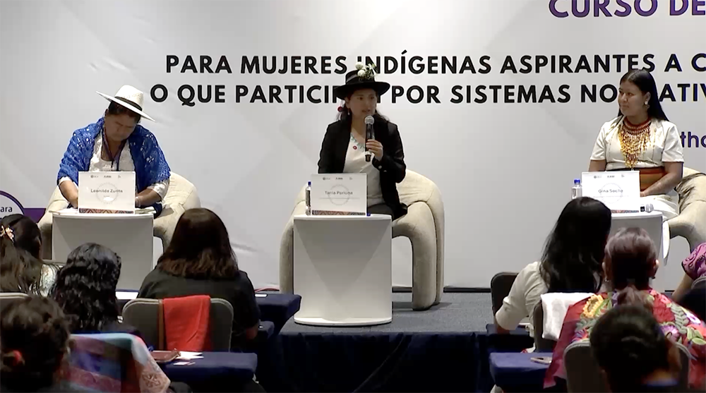 Panelistas en el "Curso de Alto Nivel para Mujeres Indígenas