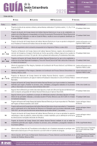 Guía de la Sesión Extraordinaria del Consejo General del INE