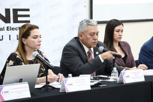 Consejeras electorales en la presentación del avance ante la COTSPEL