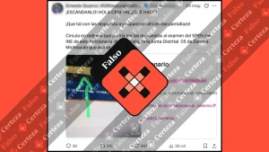 Portada de verificación que muestra información falsa