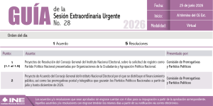 Guía de la Segunda Sesión Extraordinaria del Consejo General del INE, 25 de junio de 2026