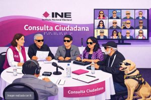 imagen creada con inteligencia artificial de personas con discapacidad en una reunión