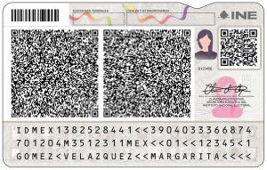 Nueva credencial para Votar, vista posterior