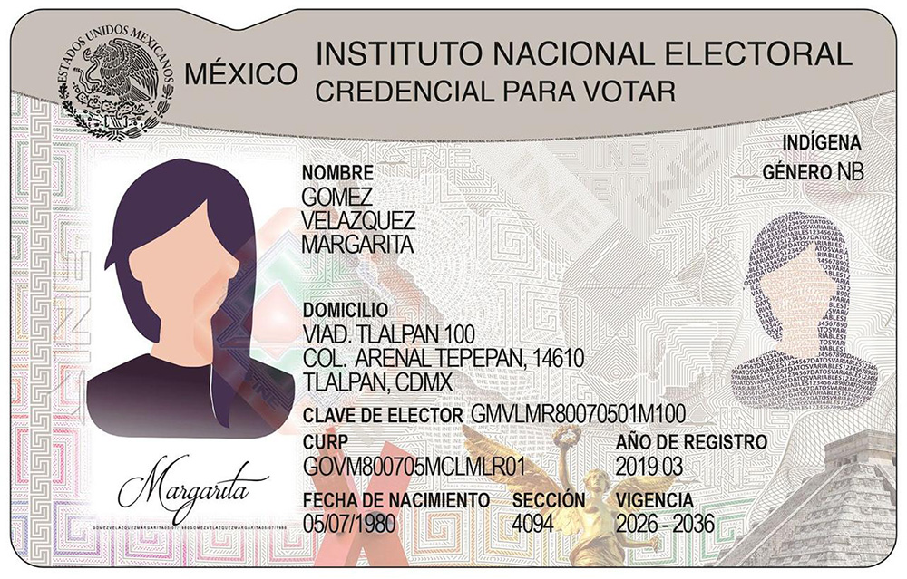 Nueva credencial para Votar de frente