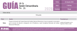 Guía de la Sesión del Consejo General del INE, 22 de junio de 2026