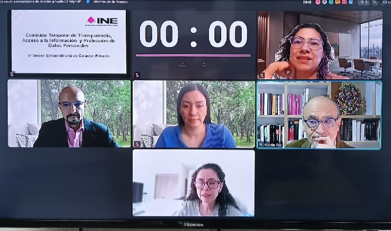 Sesión de la Comisión Temporal de transparencia, Acceso a la Información y Protección de Datos Personales