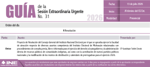 Guía de la Segunda Sesión Extraordinaria del Consejo General del INE