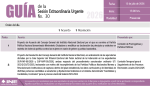 Guía de la Sesión Extraordinaria del Consejo General del INE