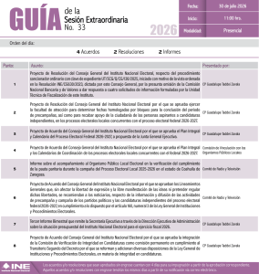 Guía de la Sesión Extraordinaria del Consejo General del INE