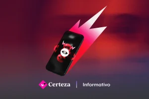 Celular sobre un fondo rojo