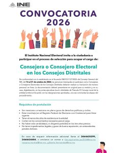 Publicidad de convocatoria para integrar consejos distritales en Tlaxcala_primera parte